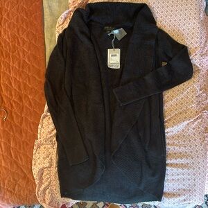 Barefoot Dreams CozyChic Lite BlackOpen Front Cardigan Size XS/S NWT